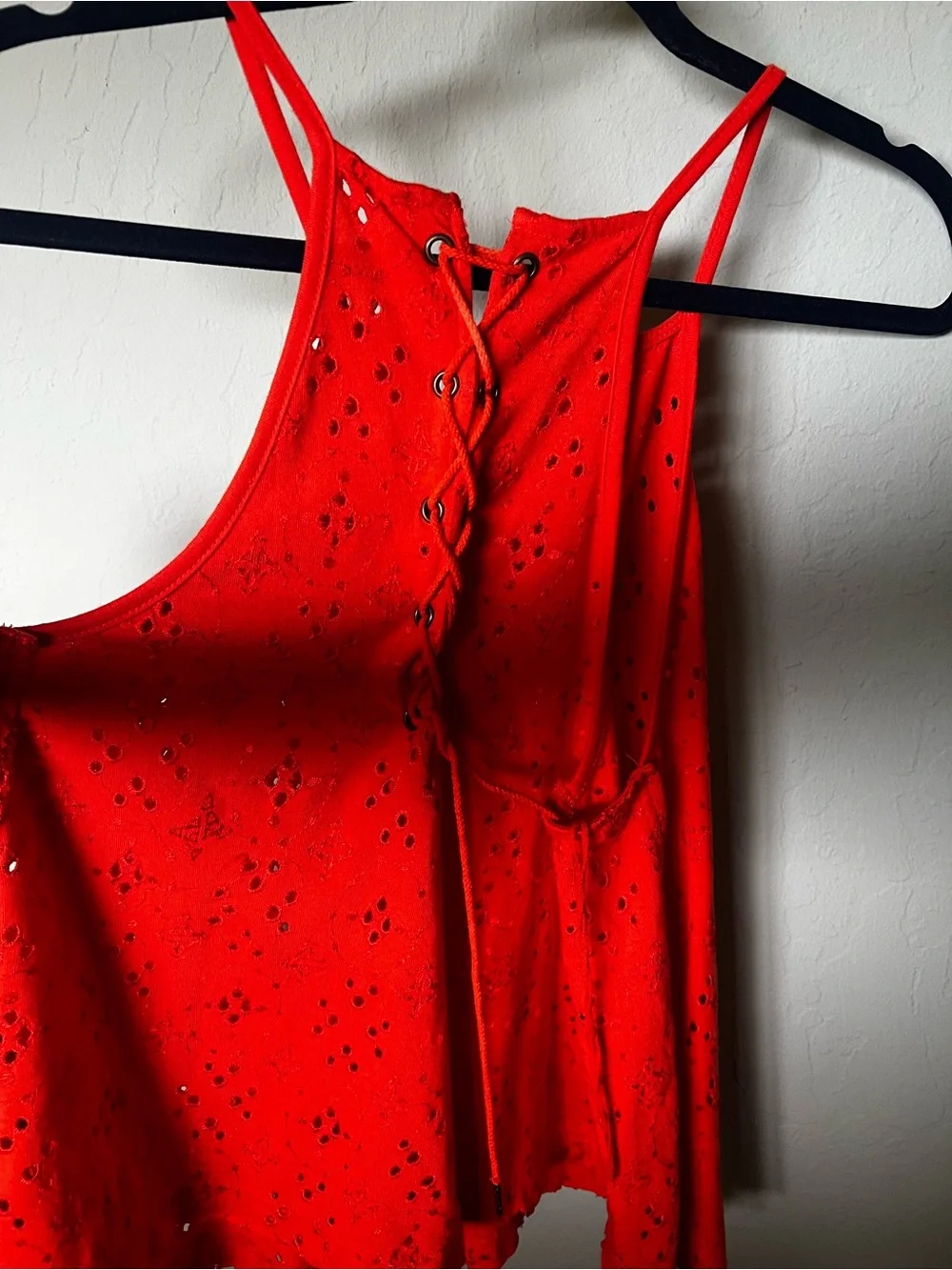 Free People Bright Orange Eyelet Halter Swim Cover-Up